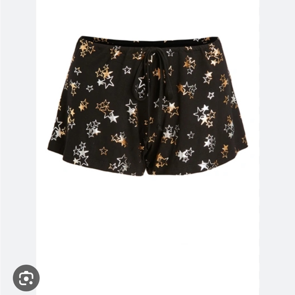 Hanky Panky STARTRIX metallic gold silver star pajama sleep shorts NWT